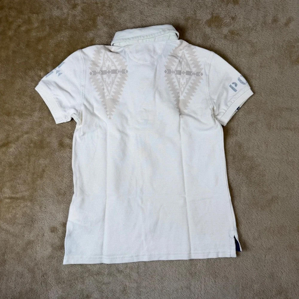 Polo Ralph Lauren Boys Size 7 White Piece Dyed Mesh Novel Rug Polo Shirt NWT
